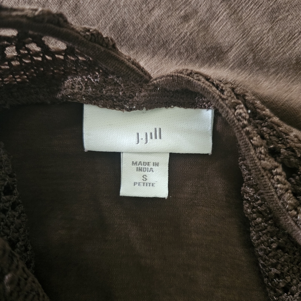 J. Jill womens A line shift dress crochet top pockets V back Pullover Small - Picture 6 of 7